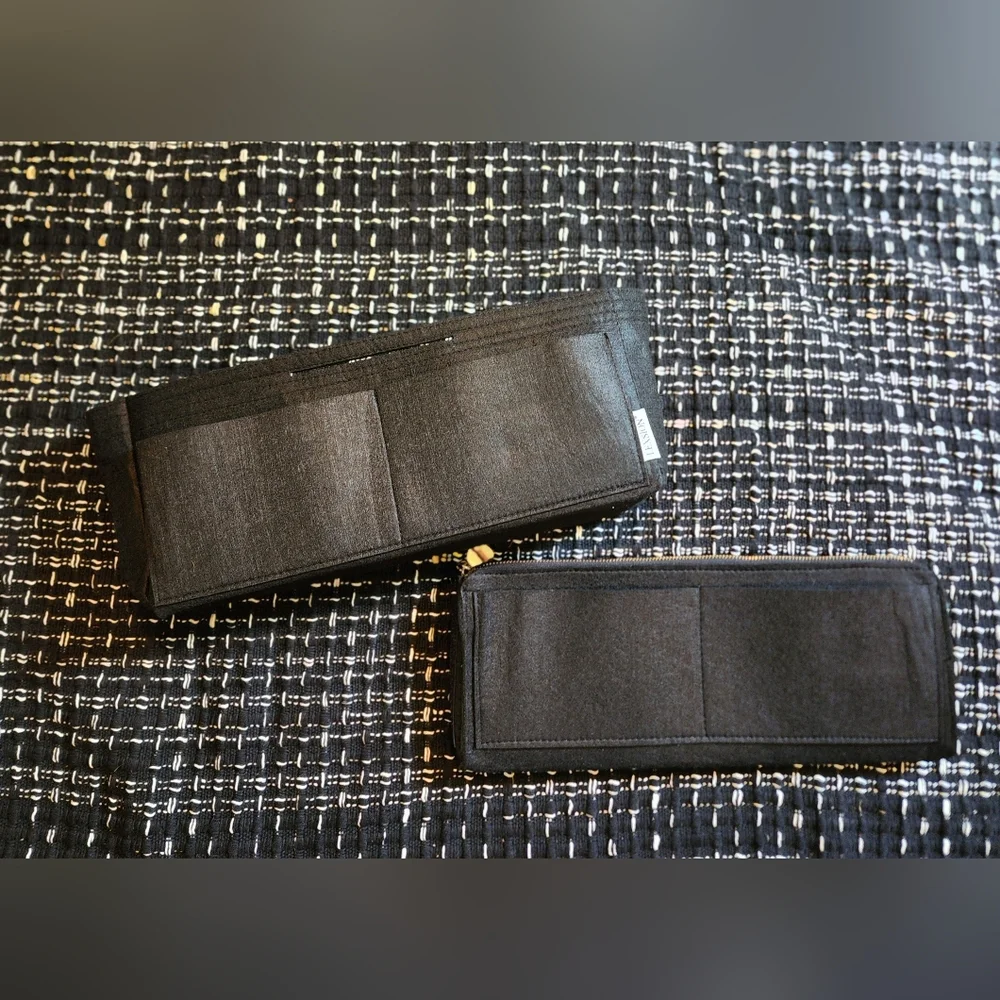 Slender Large Black Felt Purse Insert for Graceful MM and Delightful PM